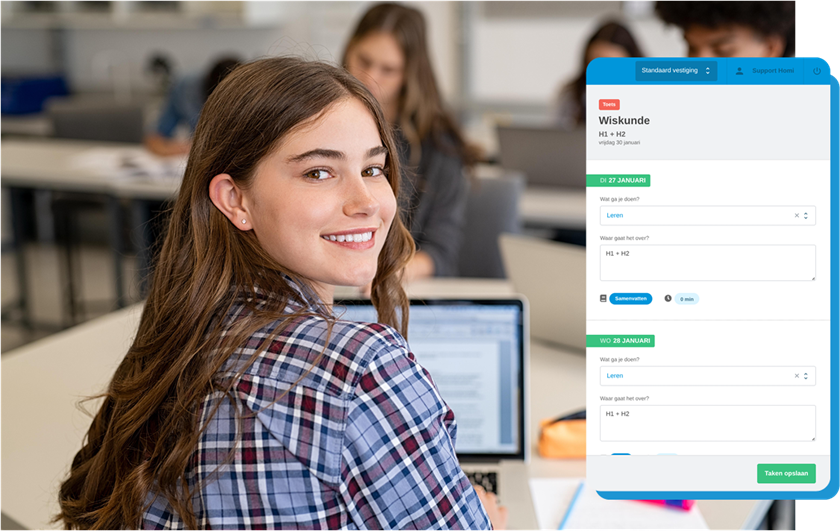 Afbeelding leerling huiswerk aan plannen Afbeelding leerling huiswerk aan plannen